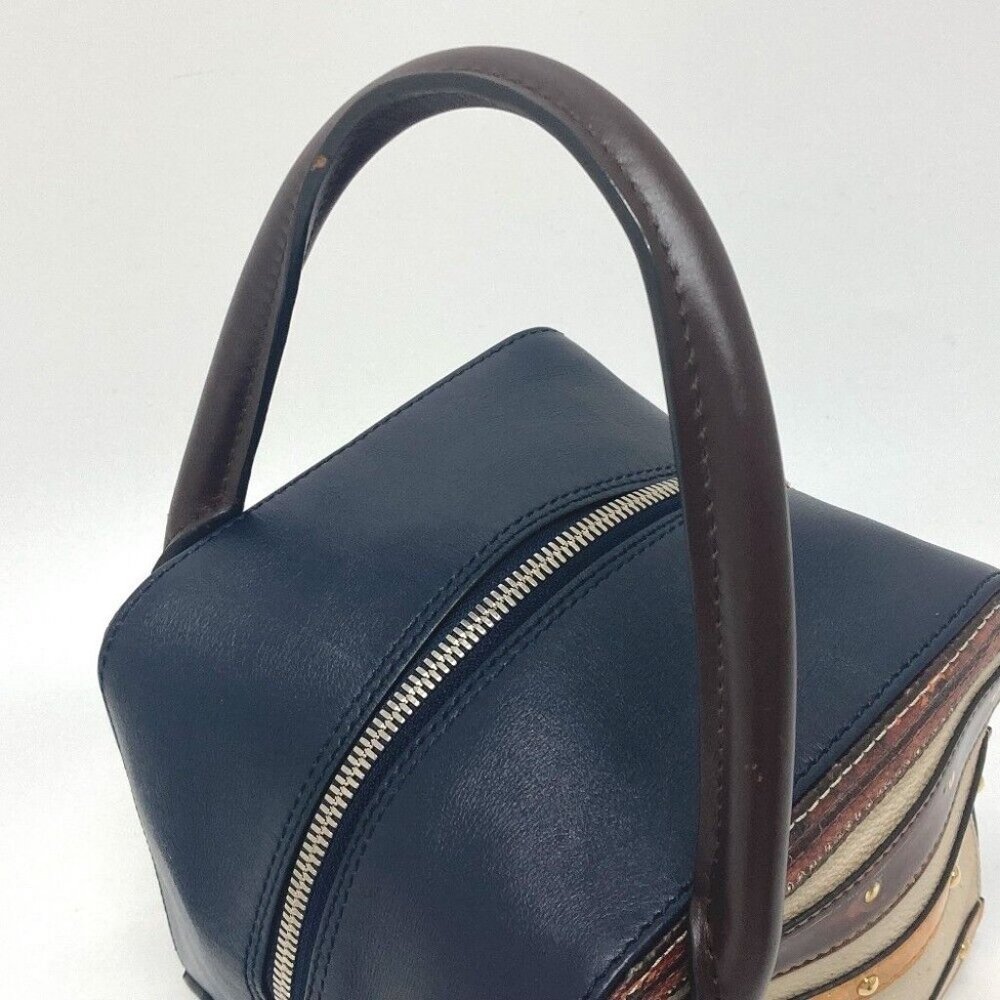 Authentic LOUIS VUITTON M52350 Trompe l'oeil Chain 2WAY Hand Bag Leather Black/B - Picture 7 of 16